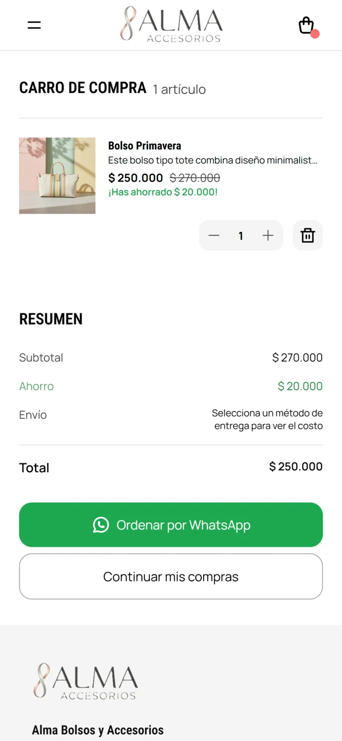 Vista de la tienda en línea — pantalla 4