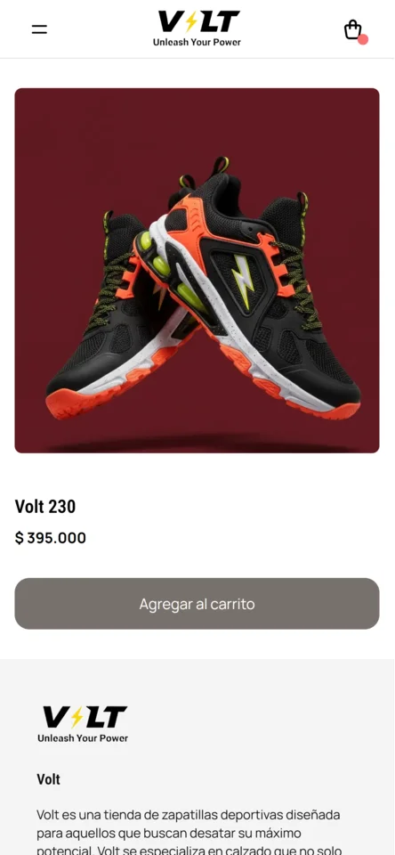 Vista de producto con descripción y galería de fotos