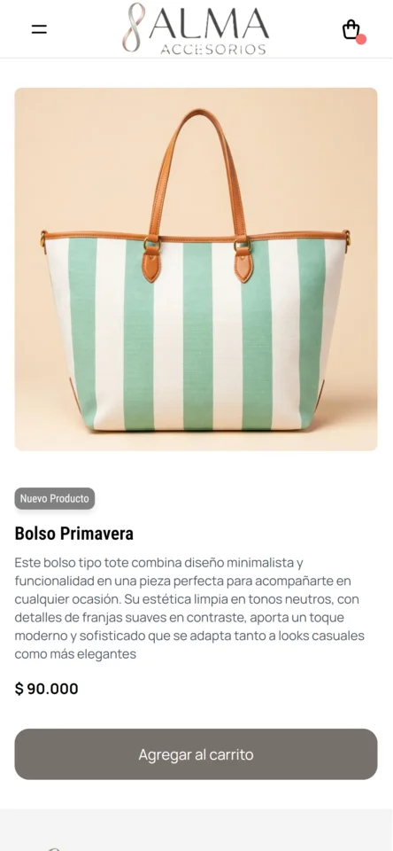 Pantalla de novedades en tienda en línea para móvil